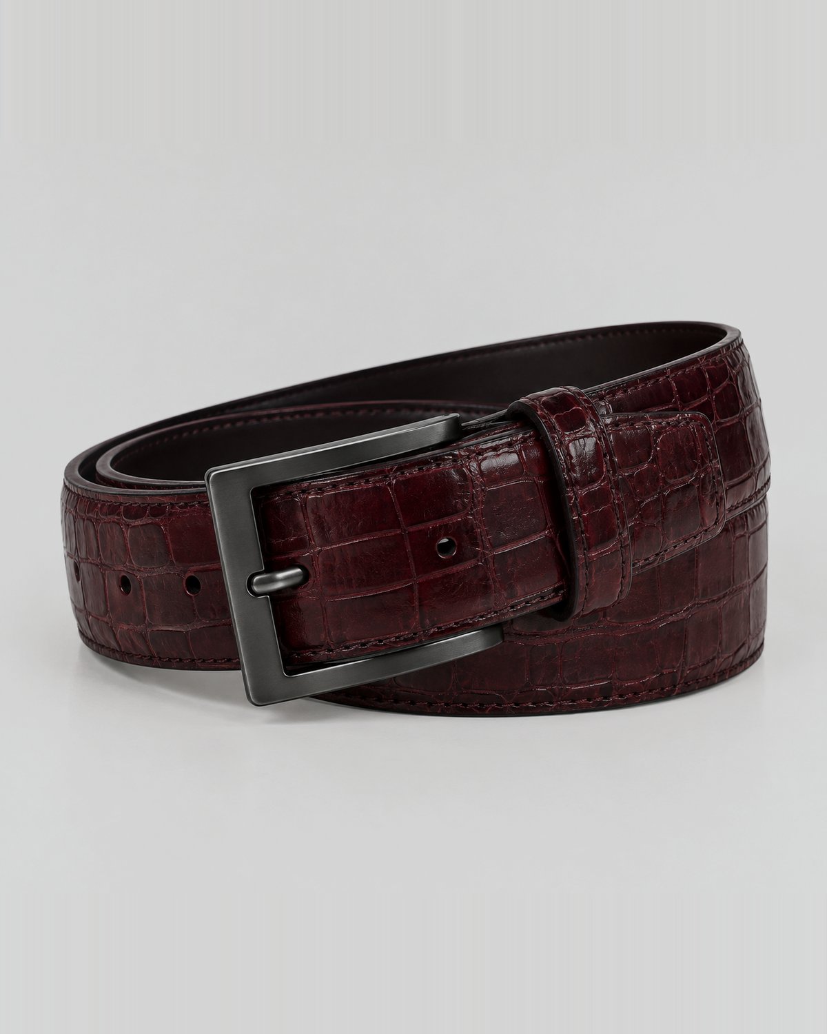 Oxblood alligator belt