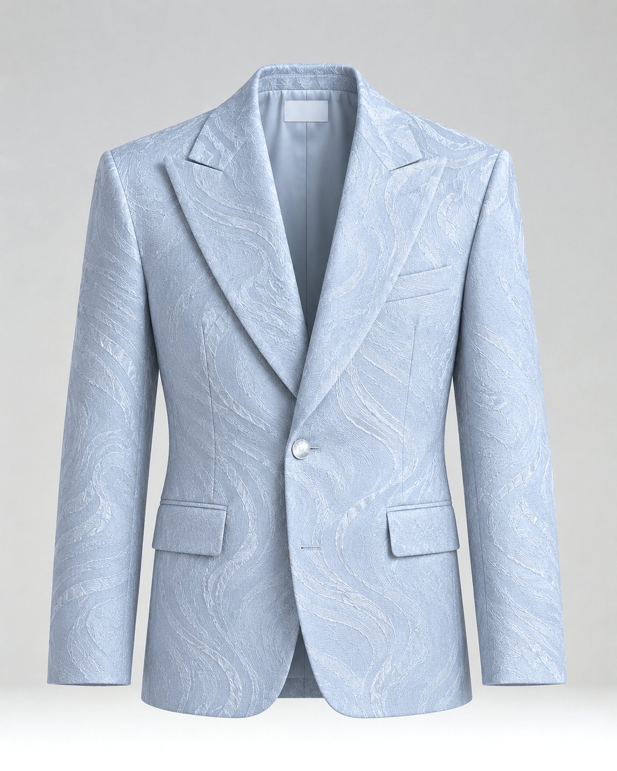 Pale blue paisley jacquard jacket