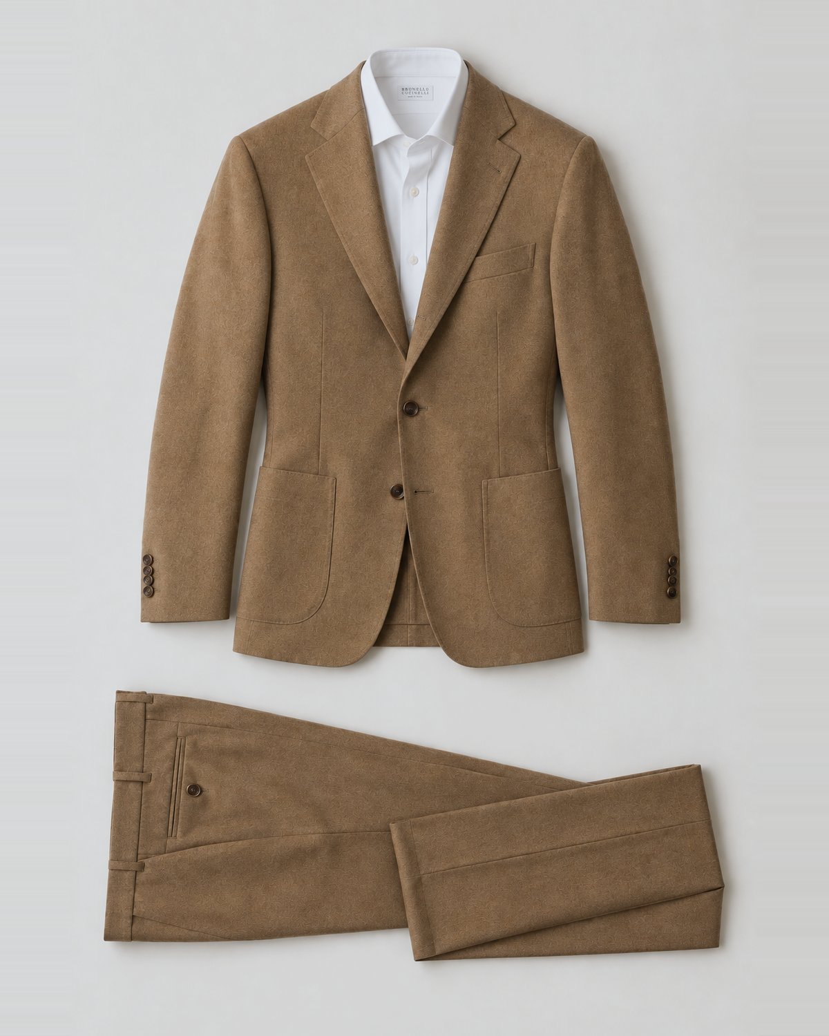 Camel hair single-breasted suit
