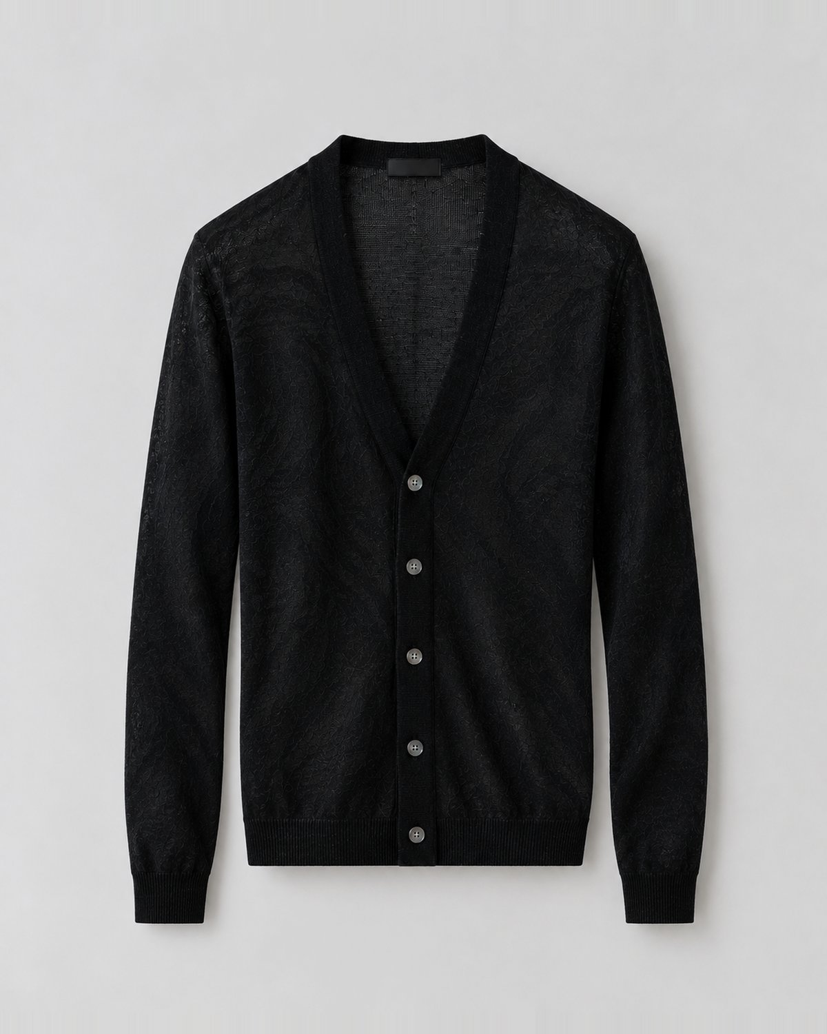 Black cashmere V-neck cardigan