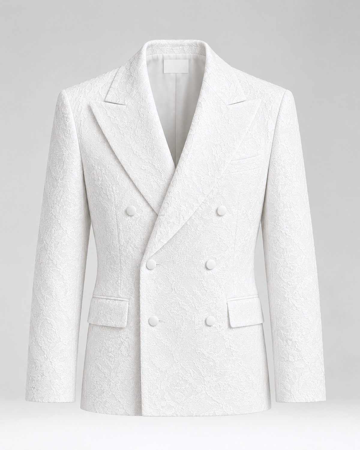 Ivory silk and linen double-breasted jacket